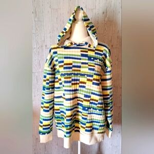 Gee's Bend Colorful Striped Hoodie Women's Size L